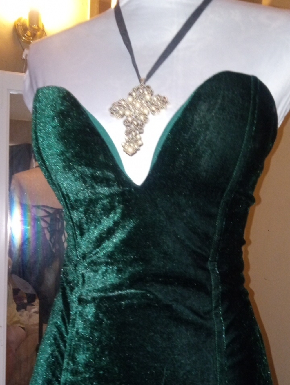 Strapless Emerald Velvet Sweetheart Bodysuit